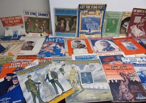 lot 154 image: Collection of Antique WW1 Sheet Music Songbooks 