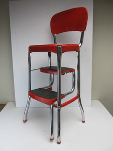 lot 157 image: Vintage Mid Century Red COSCO Step Stool