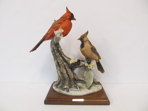 lot 205 image: Giuseppe ARMANI Florence Figurine Sculpture Cardinals Perched