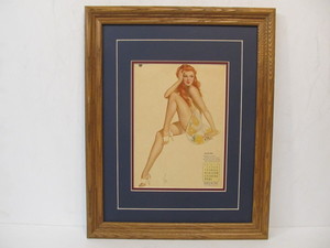 lot 211 image: VARGA Verses by Phil Stack 1944 January Pin Up Girl Calender Print
