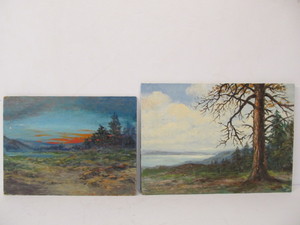 lot 218 image: 2 Original Western Landscape Oil Paintings by A.A. Baumgart