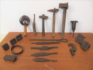 lot 227 image: Lot of Antique Blacksmith Tools etc