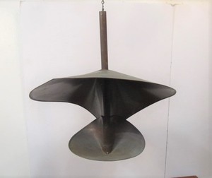 lot 241 image: Vintage Mid Century Sculptural Copper Bird Feeder  Bird Bath