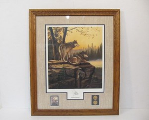 lot 246 image: Vintage Leo STANS Wolf Wildlife Art Summer Splendor Signed