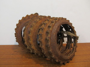 lot 73 image: Group of Antique Farm Implement Machinery Parts
