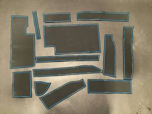 FUN-DRIVING Replacement for 2017-2019 Ford F150 Accessories,Protection Liners for F150 Cup Holder,Door,Console,Super Crew,30-Pcs-Set,Blue Trim