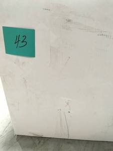 lot 43 image: Luxier Modern Freestanding Single-Handle Floor-Mount Roman Tub Faucet Filler with Hand Shower in Brushed Nickel not used in good condition