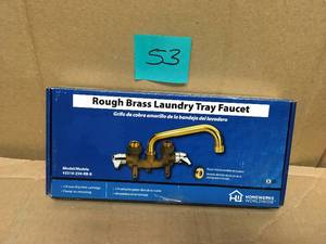 lot 53 image: Homewerks Worldwide 2-Handle Laundry Tray Faucet in Rough Brass in good condition