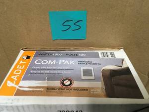 lot 55 image: Cadet Com-Pak 1,000-Watt 120-Volt Fan-Forced In-Wall Electric Heater in White, No Thermostat in good condition
