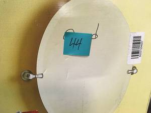 lot 44 image: Banbury 26 in. x 23 in. Frameless Pivoting Wall Mirror in Brushed Nickel in good condition
