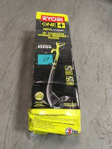 lot 67 image: Ryobi ONE 18-Volt Lithium-Ion Electric Cordless String Trimmer and Edger USED in good condition