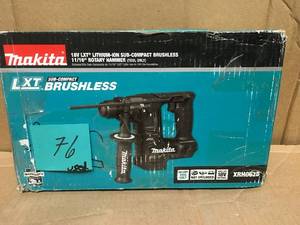 lot 76 image: 18V LXT Lithium-Ion Sub-Compact Brushless Cordless 1116 in. Rotary Hammer, accepts SDS-PLUS bits, Tool Only USED in good condition