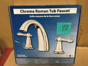 lot 92 image: Homewerks Worldwide 2-Handle Deck-Mount Roman Tub Faucet in Chrome in good condition