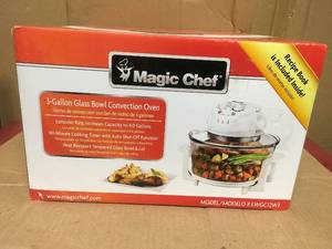 lot 99 image: 1300 W White Convection Countertop Oven with Built-In Timer by Magic Chef not used