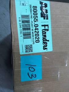 lot 103 image: Flanders PrecisionAire 20 in. x 25 in. x 4 in. Prepleat 40 Air Filter (Case of 6) not used