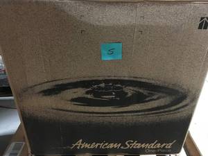 lot 5 image: American Standard Champion 4 Tall Height 1-Piece 1.6 GPF Single Flush Elongated Toilet in White, Seat Included not used in good condition