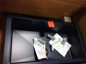 lot 1 image: Elkay Quartz Luxe Undermount 36 in. Single Bowl Kitchen Sink in Jubilee with Perfect Drain in good condition