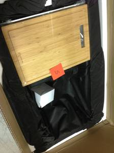 lot 5 image: All-in-One Apron-Front Farmhouse Stainless Steel 36 in. 5050 Double Bowl Workstation Sink with Accessory Kit in good condition