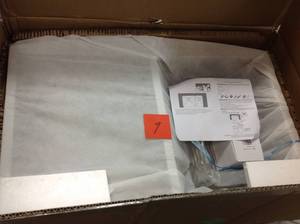 lot 9 image: AKDY Handcrafted All-in-One Apron-Front Stainless Steel 33 in. x 22 in. x 9 in. Double Bowl Kitchen Sink with Tray and Drain not used
