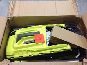 lot 23 image: Ryobi 13 in. ONE 18-Volt Lithium-Ion Cordless Battery Walk Behind Push Lawn Mower - 4.0 Ah BatteryCharger Included  in good condition