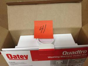 lot 41 image: Oatey Quadtro 2 in. Copper Sweat Washing Machine Outlet Box not used