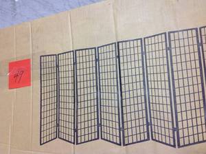 lot 49 image: 6 ft. Walnut 8-Panel Room Divider by Oriental Furniture not used