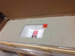 lot 52 image: Home Decorators Collection 31 in. W x 22 in. D Quartz Vanity Top  in good condition
