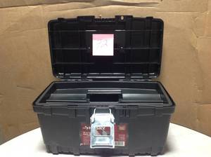 lot 72 image: Husky 16 in. Plastic Portable Tool Box with Metal Latch (1.6 mm) in Black  in good condition
