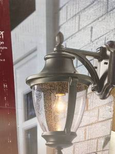 lot 93 image: Home Decorators Collection Wilkerson 1-Light Black Outdoor Wall Lantern Sconce not used