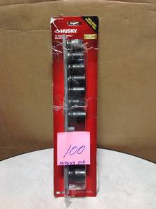 lot 100 image: Husky 12 in. Drive Standard Metric Impact Socket Set (11-Piece) MISSING PCS