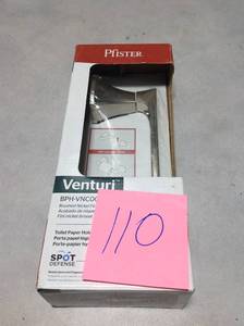 lot 110 image: Venturi Toilet Paper Holder in Spot Defense Brushed Nickel  in good condition