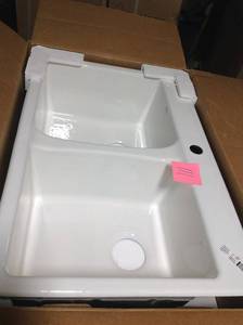 lot 111 image: KOHLER Deerfield Drop-In Cast Iron 33 in. 1-Hole Double Bowl Kitchen Sink in White  in good condition