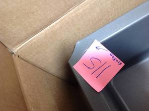 lot 115 image: Elkay HDDBD33229QG Schock Dual Mount Quartz Composite 33 Double Kitchen Sink PLEASE SEE PHOTO SMALL DAMAGE BROKEN