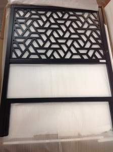 lot 405 image: Casby Black Wood Twin Cutout Headboard only (40.94 in W. X 55.12 in H.) in good conditions