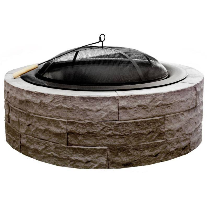 Four Seasons Lightweight 42 In Wood Burning Concrete Fire Pit