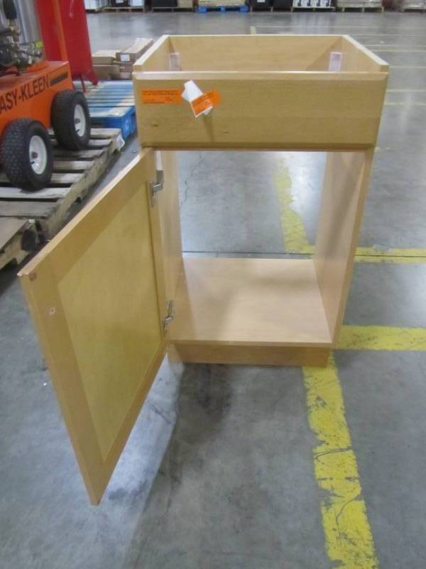 lot 226 image: Project Source Golden Single Sink Vanity - Cabinet Only - (Common 18-in x 16-in) BAB VBCU1816