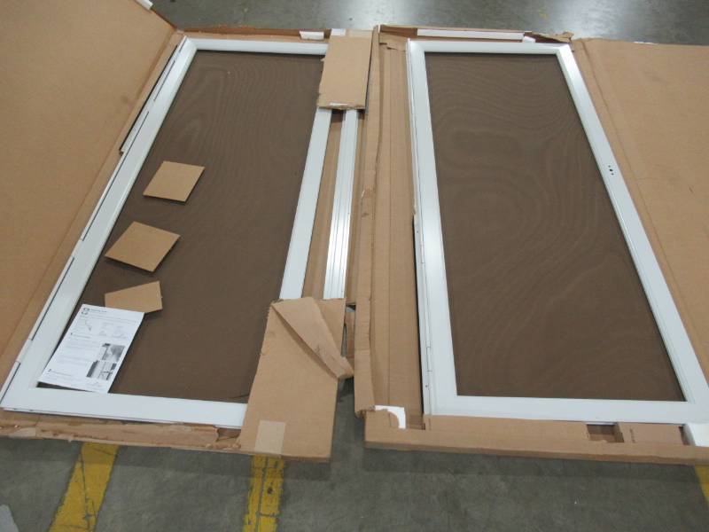 lot 366 image: Set of 2 Pella Custom Screen Doors in White, 32 X 79 Tall.