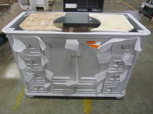 lot 45 image: Scott Living Wrightsville Light Gray Single Sink Vanity - Cabinet Only - 1116VA-48-242