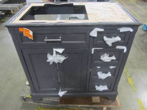 lot 46 image: Scott Living 36 in. Roveland Dark Gray Single Sink Vanity - Cabinet Only - 12026VA-36-200