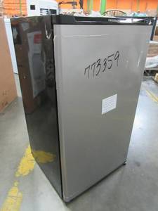 lot 231 image: Frigidaire 3.3-cu ft Freestanding Compact Refrigerator (Silver Mist) ENERGY STAR FFPA33L2SM - USED, Works, Needs a good cleaning, Missing Shelves.
