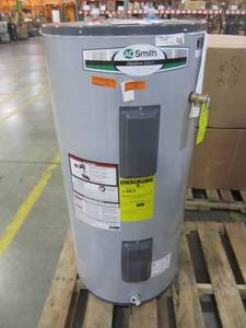 lot 114 image: A.O. Smith Signature Select 50-Gallon Short  5500-Watt Double Element Electric Water Heater E9-50R55DV