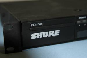 lot 26 image: Shure SC Professional Wireless Microphone Receiver and SM58 Handheld Hand Held Microphone  Transmitter