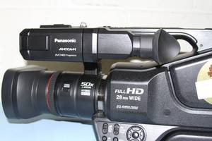 lot 39 image: Panasonic Professional AG-AC8 Shoulder Mount Full HD Video Camera Camcorder System with Wide Angle Lens