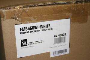 lot 46 image: Sound Advance FMS660W 6.5 70V 8 Ohms Indoor  Outdoor Speakers (Pair  White)