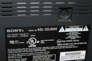 lot 52 image: Sony Bravia 32 L-Class LCD TV  Display  Monitor with Stand & Remote Control