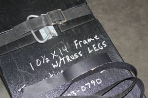 lot 70 image: Large Video Projection Screen 10.5 x 14 (10.5 Feet x 14 Feet) Frame Truss with Legs in Hard Sided Case