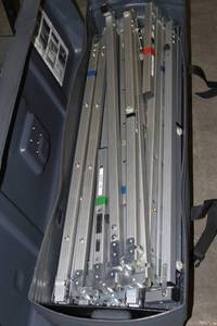 lot 91 image: Large Video Projection Screen 10.5 x 14 (10.5 Feet x 14 Feet) Frame Truss with Legs in Hard Sided Case