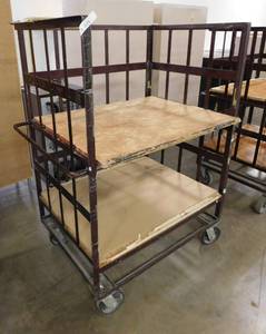 lot 228 image: 1 - Brown Rolling Storage Cart - 38.5(w) x 56(h) x 29.5(d) #1