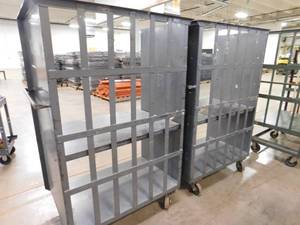 lot 231 image: 2 - Grey Rolling Storage Carts - 41.5(w) x 61.5(h) x 26.5(d)
