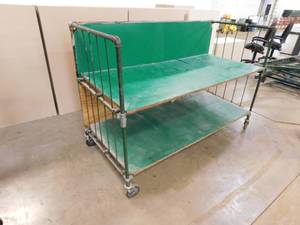 lot 232 image: Green Rolling Storage Cart - 70(w) x 48(h) x 32(d)